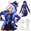 [NOKIJP] Косплей Genshin Impact Костюм для косплея Флины, Genshin Impact: Нерушимый Солист, Косплей Богини Воды (Черная Флина, М)
