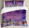 Постельное белье из Нью-Йорка с английским текстом и пейзажем, пододеяльник с наволочкой, на заказ, комплект из 3 предметов, пододеяльник, двуспальная кровать, домашний текстиль