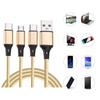 Многофункциональный зарядный кабель Многопортовый USB-кабель для зарядки Нейлоновая оплетка Кабель 3 в 1 с разъемами Type C MicroUSB