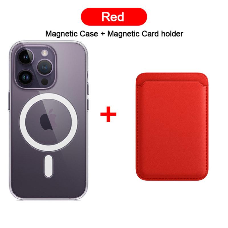 Магнитный чехол 2 в 1 для держателя карты Magsafe для iPhone 15 14 13 12 11 Pro XS Max X XR 8 Plus SE, аксессуары для беспроводной зарядки