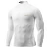 EXIO Компрессионная спортивная рубашка с длинным рукавом и высоким воротом с охлаждающим внутренним слоем, мужская, (01. Белый, XL)