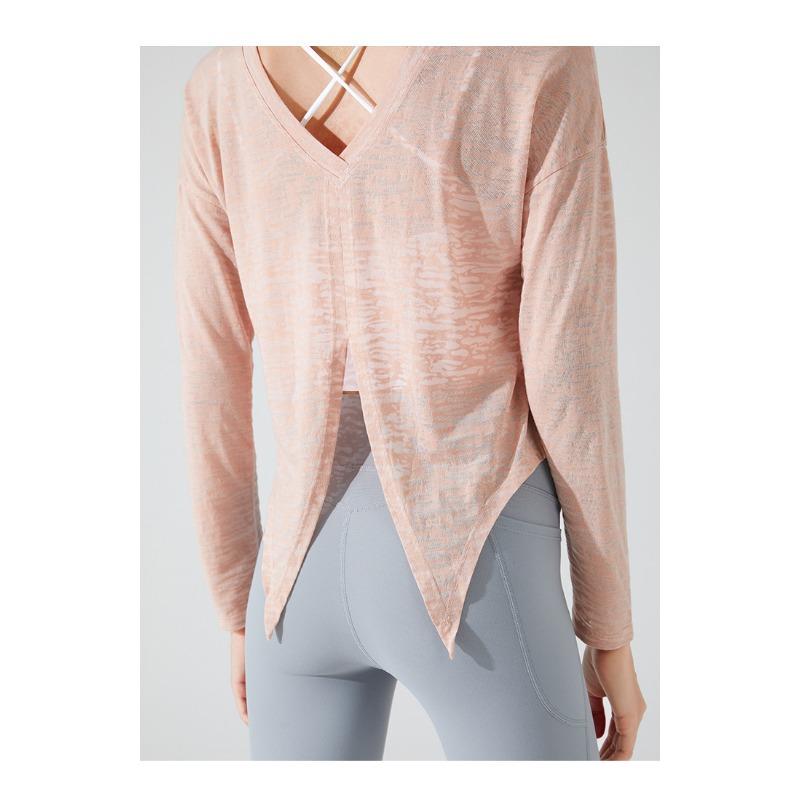 Женская спортивная повседневная блузка с длинным рукавом для йоги