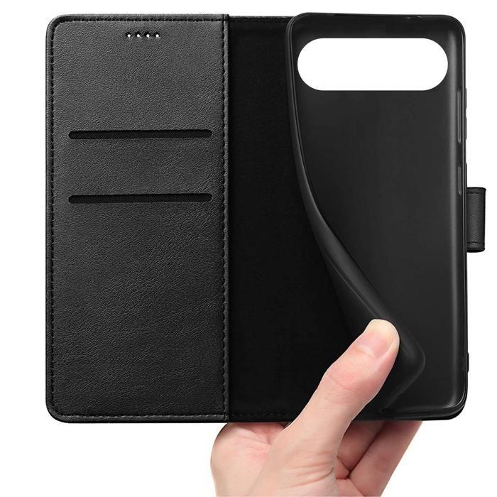 Case - PHONILLICO - Google Pixel 10 Pro XL - Black Wallet - Magnetic Flap - Card Storage