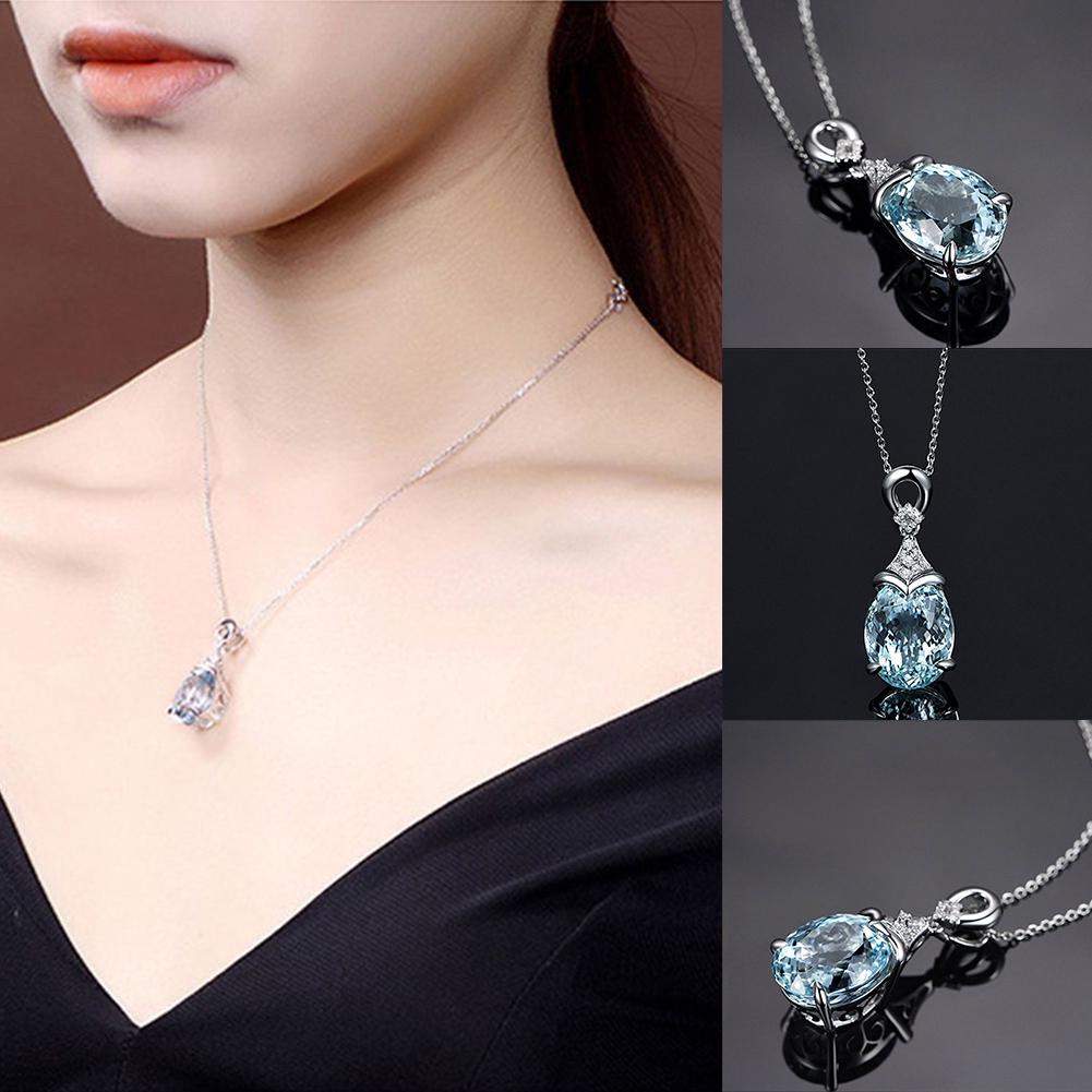 ОЖЕРЕЛЬЕ BLUELANS Чудесная подвеска-цепочка для банкета, ювелирные изделия с каплями воды, блестящее ожерелье со стразами, подарок для женщин