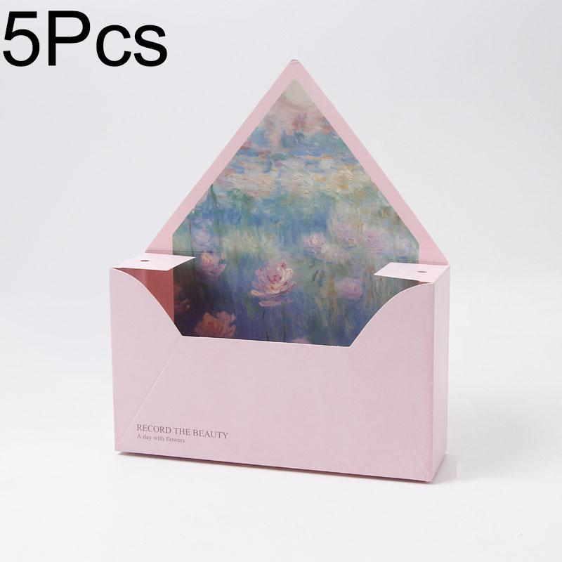 5Pcs Envelope Gift Box DIY Envelope Gift Paper Eco-Friendly Flower Box Bouquet Wrapping Printing