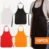 10 шт. Одноразовые нетканые фартуки Кухонные фартуки Однотонные Защищающие от загрязнений Дышащие Для приготовления пищи, Барбекю, Официантов, Парикмахерского дела