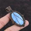 Подвеска Owyhee Blue Opal, подвеска из медной проволоки с драгоценным камнем, ювелирное изделие ручной работы, элегантная подвеска, ювелирное изделие из медной проволоки, подарок для него, подвеска в стиле бохо