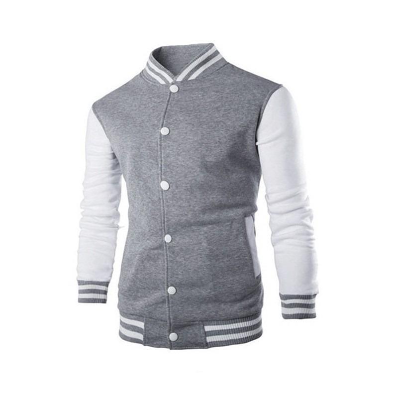 Men S Hooded Baseball Jacket Slim Fit Cardigan Sport Casual Wear