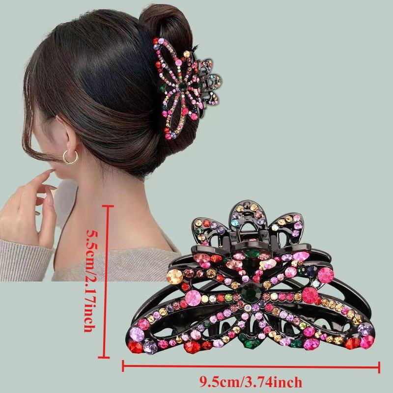 high quality7pcs Women'S Elegant Rhinestone Hair Picks Set - Multi-Color Sparkling Hair Clips with Intricate Floral, Star & Butterfly Designs, Secure