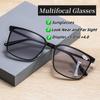 Men Vintage Multifocal Reading Glasses Unisex Anti-blue ProgressiveNear and Far Eyeglasses Outdoor Ultraviolet-proof Sunglasses