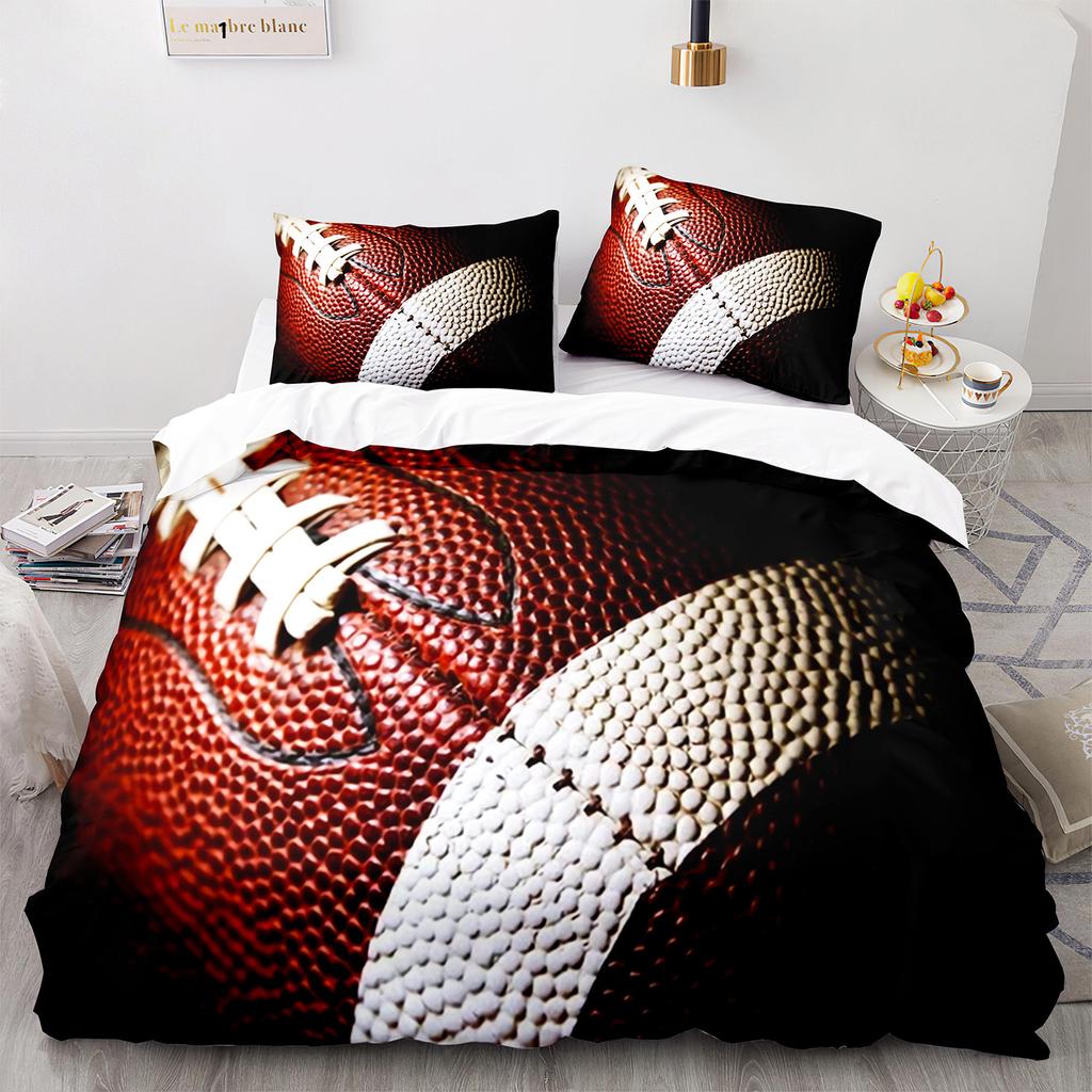 American Football Duvet Cover Set Queen/Full/King Size Skull Bedding Set 3pcs for Kids Boys Teens Sports Gaming Comforter Cover