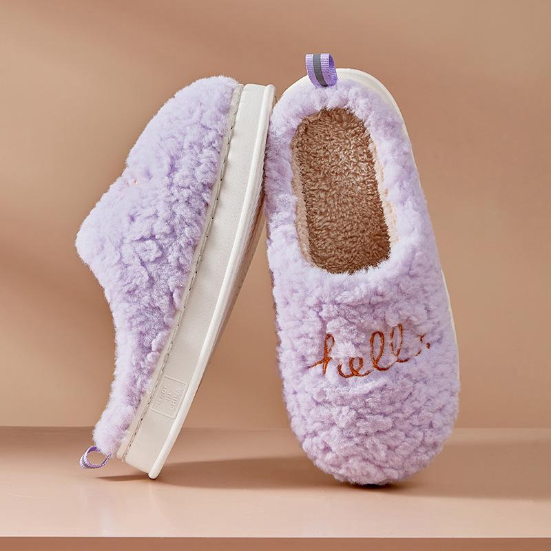 Зимняя одежда нескользящие пушистые тапочки хлопковая швабра утолщенные теплые домашние хлопковые тапочки