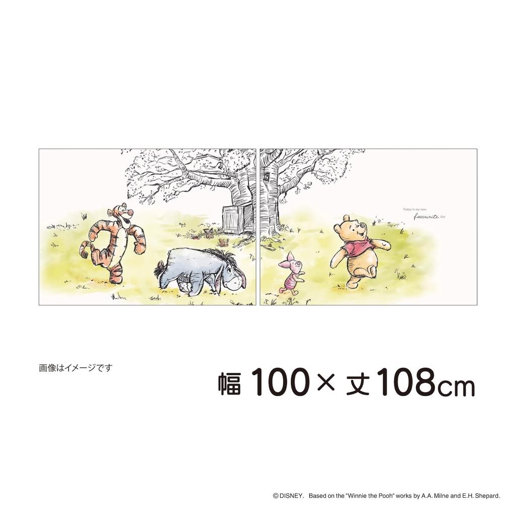 MORIPiLO Кружевные шторы Disney Винни-Пух Соединяемые Арт 100 см x 133 см Моющиеся Милые Товары с Персонажами Disney Желтые Makura no Morishita - (Рисунок