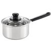 Yoshikawa CookLook II Saucepan, 16cm, 1.8L, Stainless Steel with Glass Lid, Induction and Direct Heat Compatible, Made In Japan, Tsubame-Sanjo, SJ2181