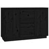 814313 vidaXL Buffet Black 111x34x75 Cm Solid Pine Wood