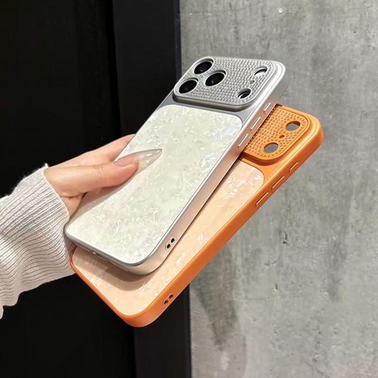 Чехол для iPhone 17 Pro Max: Узор-ракушка со вставкой из линзы с бриллиантом для Apple 16