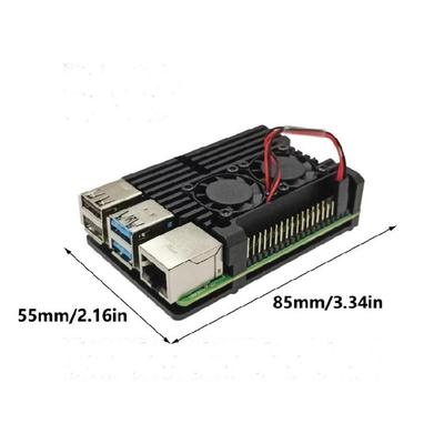 Корпус из алюминиевого сплава для Pi 4B с интегрированным двойным вентилятором для Raspberry Pi4B, улучшающий тепловые характеристики