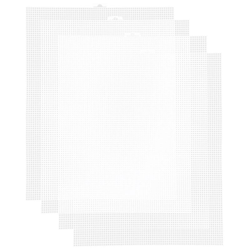 Лист пластиковой канвы для вышивания и DIY поделок - 13,4 дюйма на 10,4 дюйма с сеткой 2,5 мм, 4 шт.