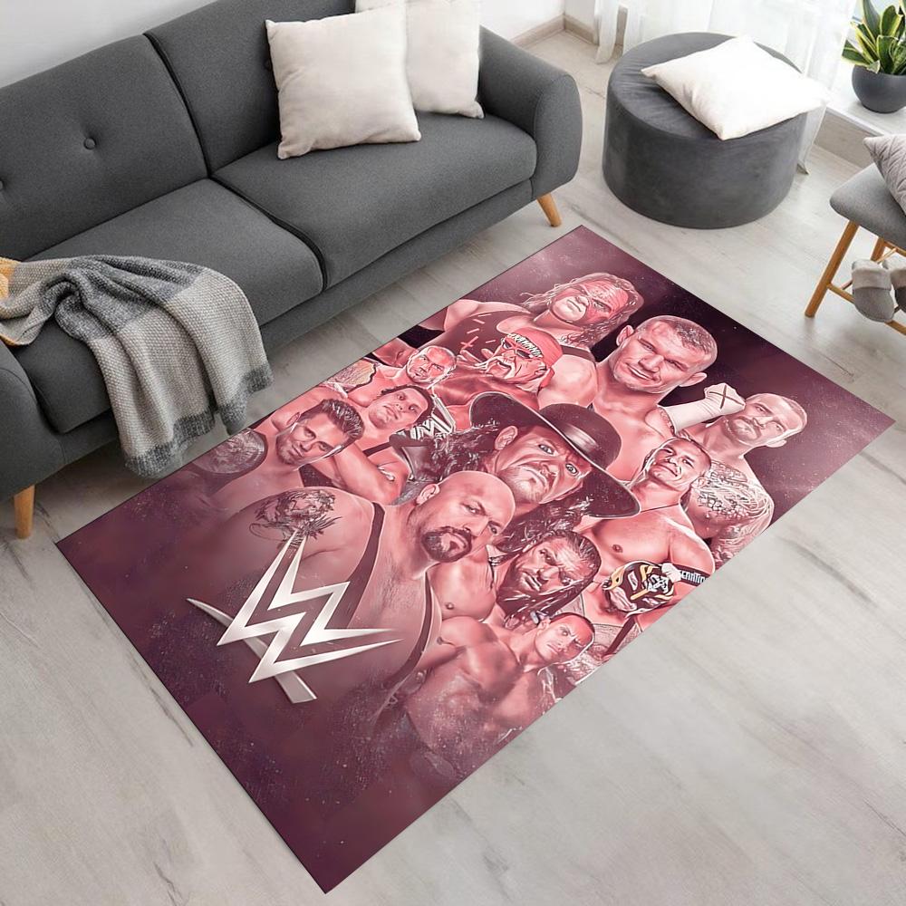 WWE Superstars Collage Carpet Perfect for Dormitory Decorate room Entryway Kitchen Anti-slip Rug Anime Office Decor Birthday/Christmas Gift