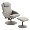 Recliner with Footstool, 360 degrees Swivel TV Chair with Reclining Function, TV Chair, Faux Leather, Reading Chair for Living Room, Bedroom, Grey