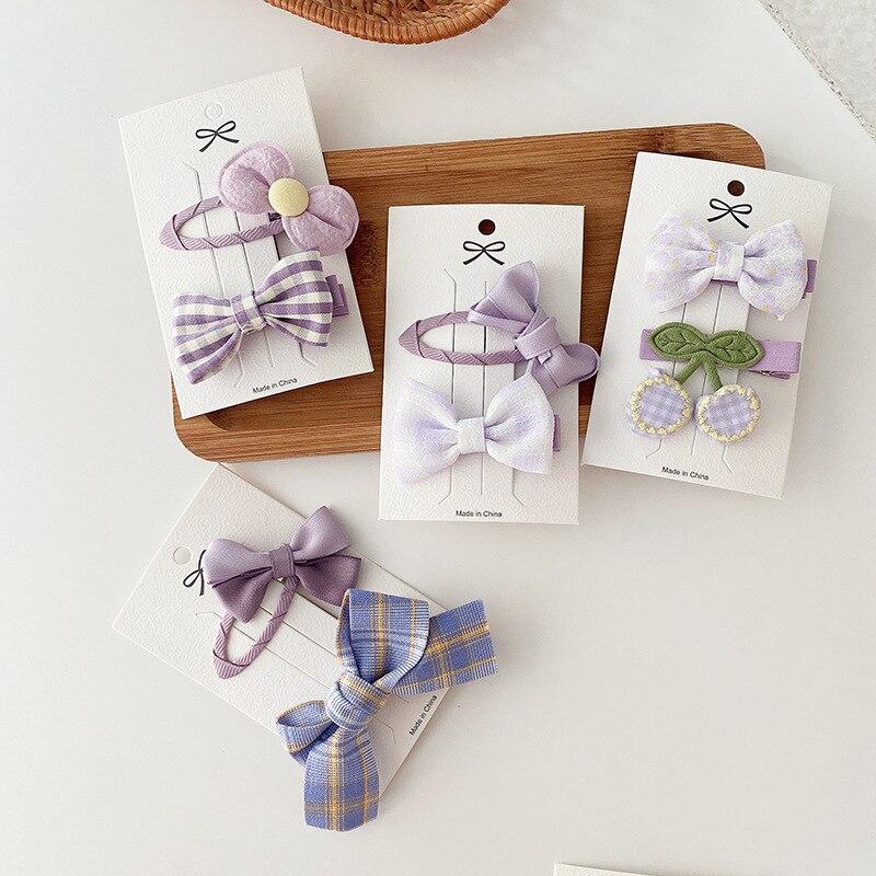 Фиолетовые милые заколки для волос с бантиком, аксессуары для волос для маленьких девочек, красные заколки для девочек, детские заколки для волос, детские заколки для волос, подарки
