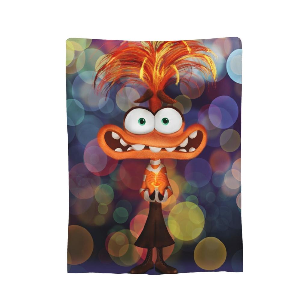 Inside Out Wool Blanket Cartoon Action Comedy Funny Throw Blankets for Sofa Bedding Lounge 125*100cm Rug Piece,