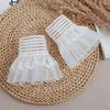 Women Detachable Sleeve Fake Cuffs Female Lace Thin Pleated Flare Sleeve False Cuffs Ruffles Wristband Decorative Accessory