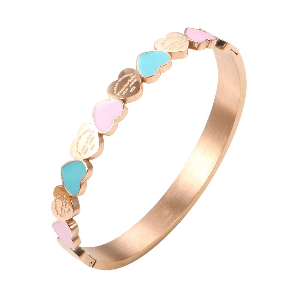 Мода Любовь Ювелирные изделия Женщины Браслет Титан Стальные Браслеты Титан Девушка Стразы Для Женщин L E3Z1