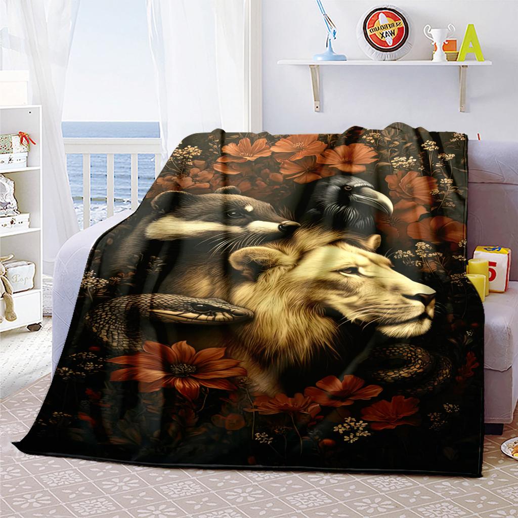 1PC Floral Animal Heart Blanket Soft Comfortable All Seasons Perfect Sofa Office Travel Home Gift Idea