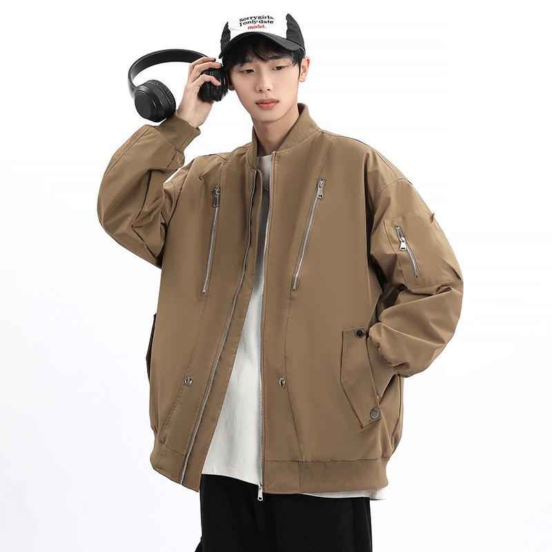 Men's Spring and Autumn Couple Baseball Jacket Men's Casual Breathable American Tooling Jacket Men's