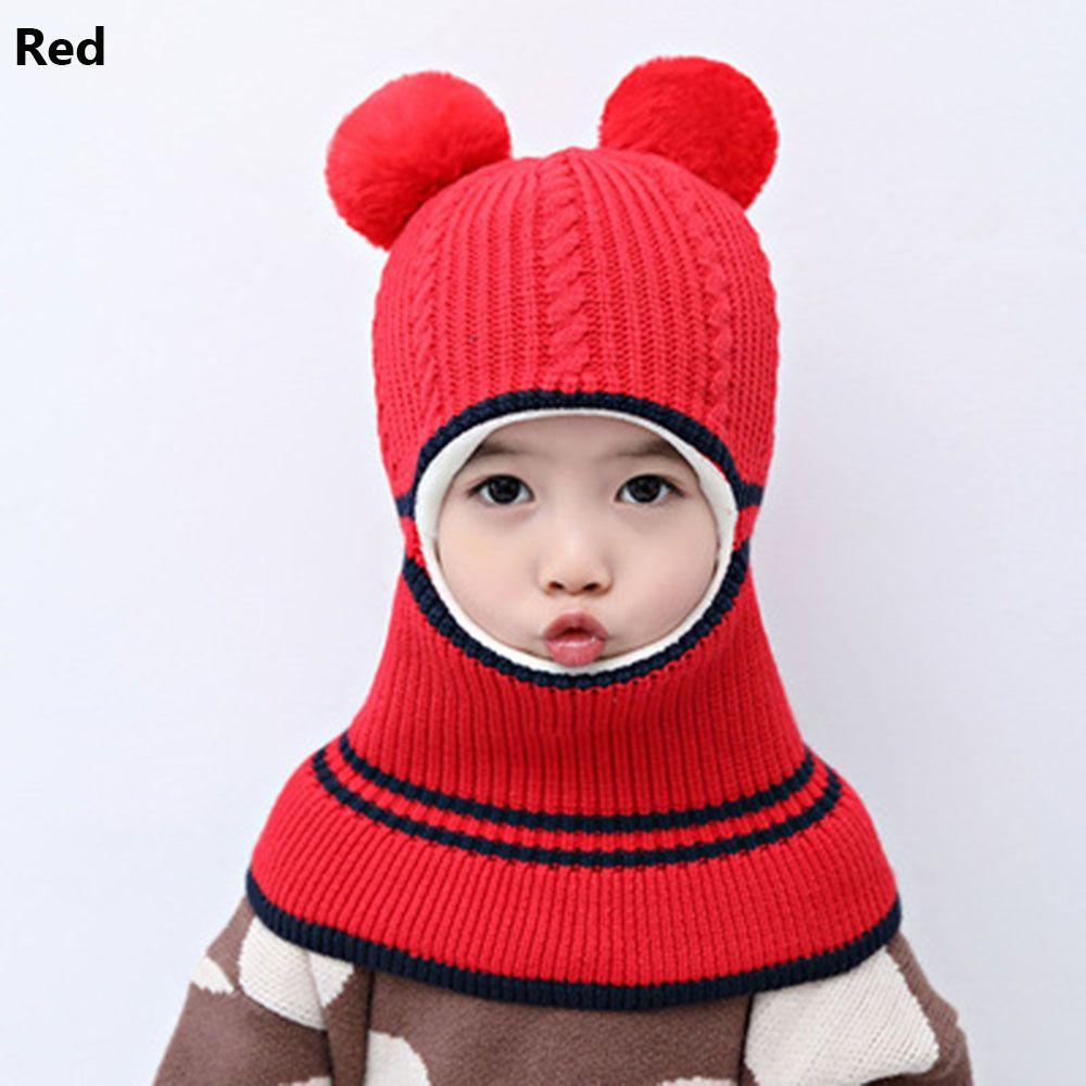 Маска-шапка Зимняя теплая детская шапка-бини Мультяшная шапка-балаклава Детская вязаная шапка Защита шеи и лица