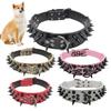 Dog Puppy Faux Leather Rivet Spiked Anti-bite Collar Necklace Pet Neck Band