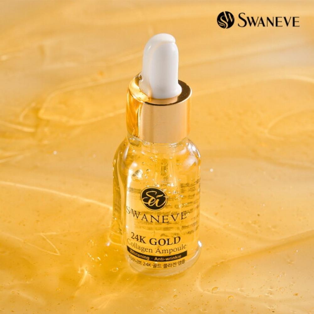Swaneve 24k Gold Collagen Ampoule 20ml 16pcs Whitening Anti Wrinkle Lifting Nutr