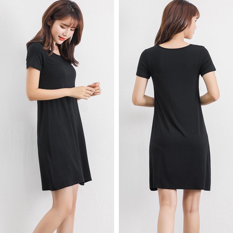 Женское летнее повседневное платье-сарафан с коротким рукавом, мини-платье-футболка из яркого модала