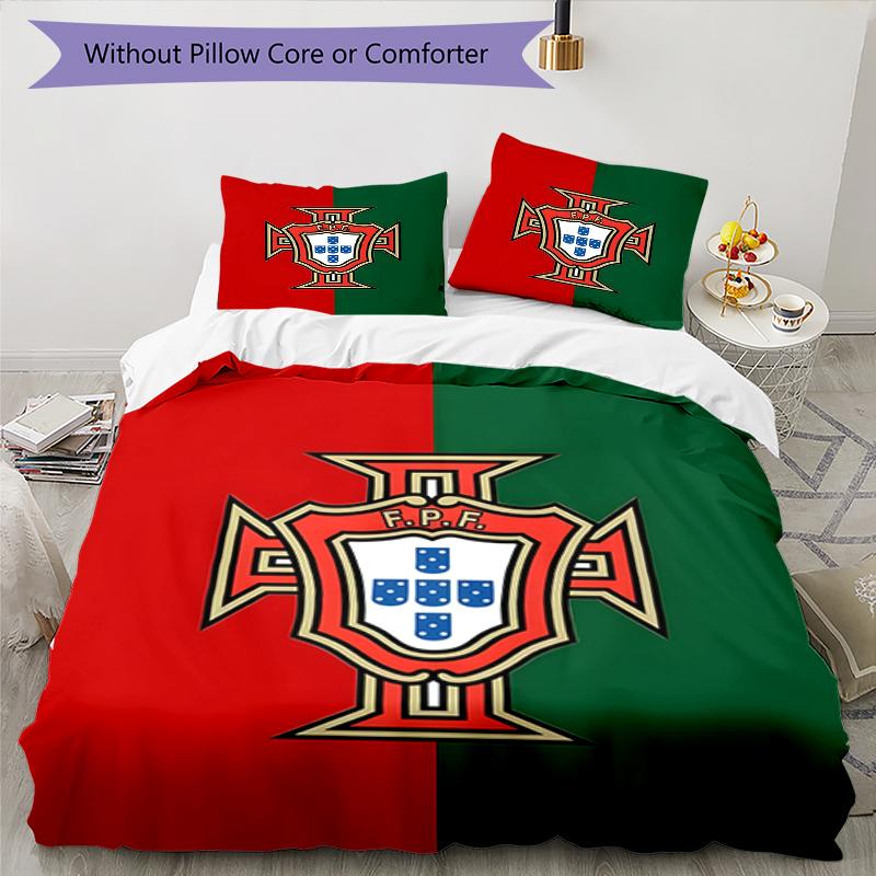 3pcs Football Team (78) Design Cover Set - HD Printed Bedding with 1 Cover and 2 Pillowcases - Perfect for Home and Dorm Decor