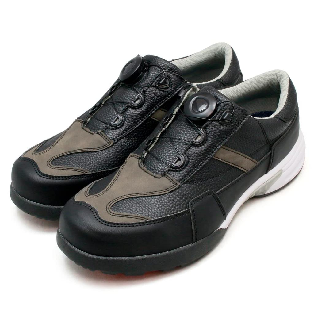 AL Men's Dial-Type Spikeless Golf Shoes, Waterproof, Non-Slip, Lightweight, Sizes 3E and 4E, Black, Size 27.0