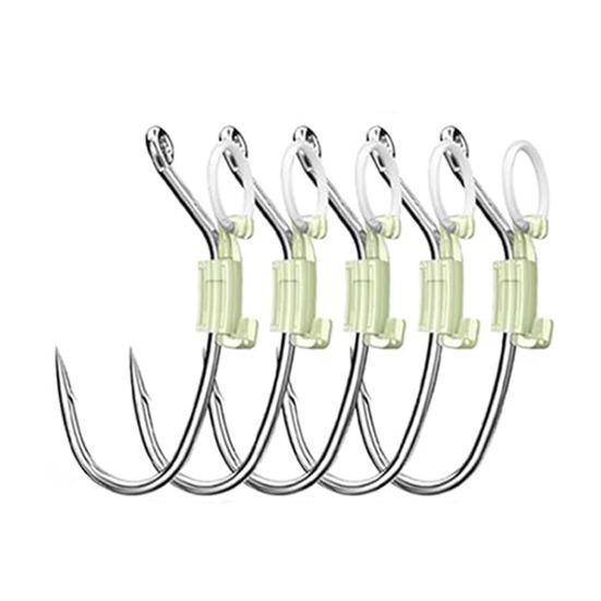 5/15/25 шт. светящийся крючок для фиксации живой креветки, прочный металлический крючок с зазубринами для ловли пресноводного сома, окуня, рыболовные принадлежности