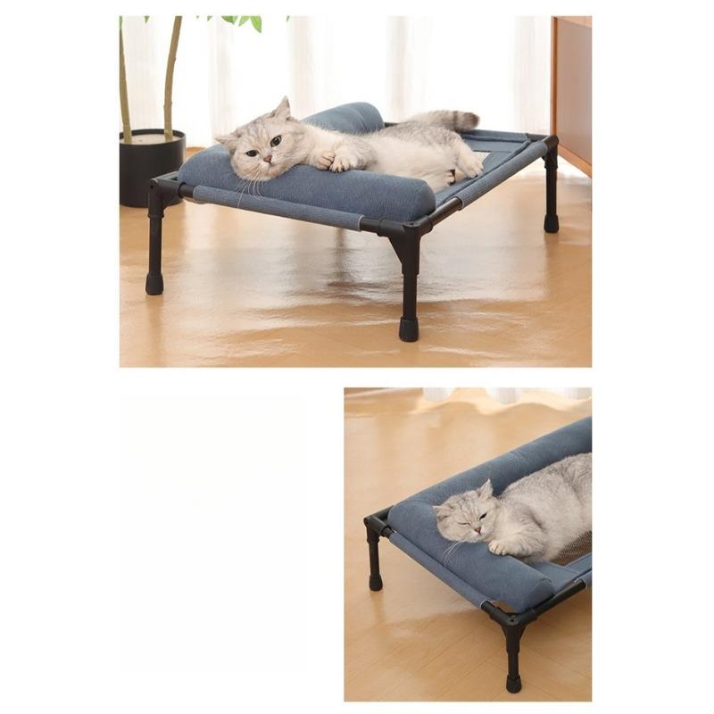 Elevated Dog Bed Iron Art Mesh Summer Cat Mat Non-Slip Breathable Large Dogs House Indoor Outdoor Kennel