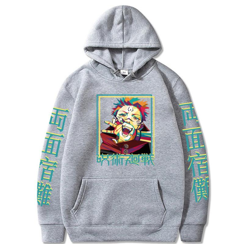 Толстовки унисекс, японское аниме дзюдзюцу кайсен, мужские толстовки с героями мультфильмов Yuji Itadori Ryomen Sukuna, уличная одежда большого размера с графикой, мужская