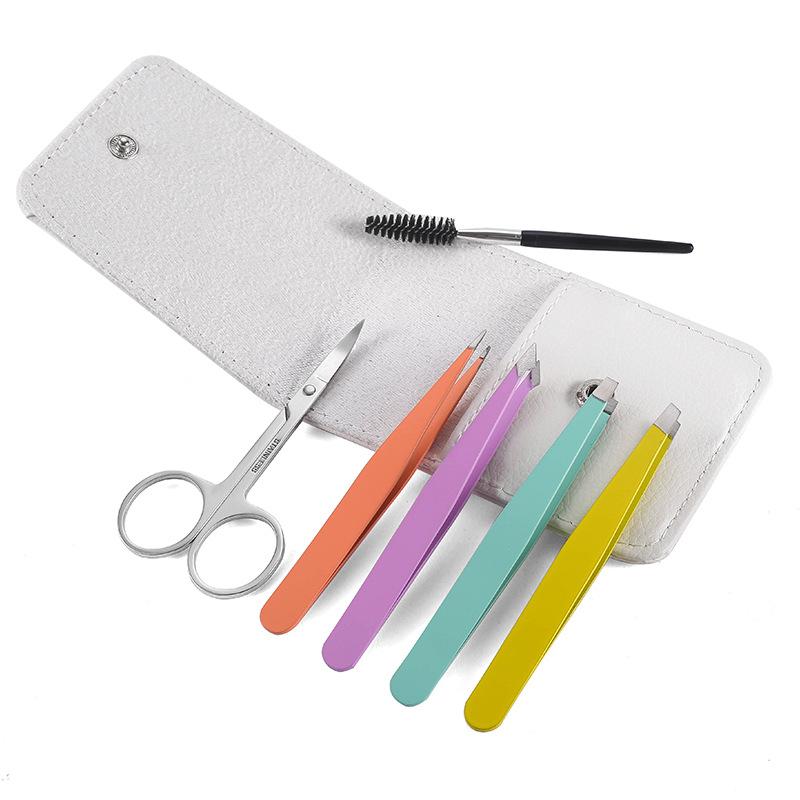 Tweezers Eyebrow Tweezer Set Stainless Professional Eye Lashes Extension Tweezers Eyebrow Tongs Scissors Cosmetic Tools