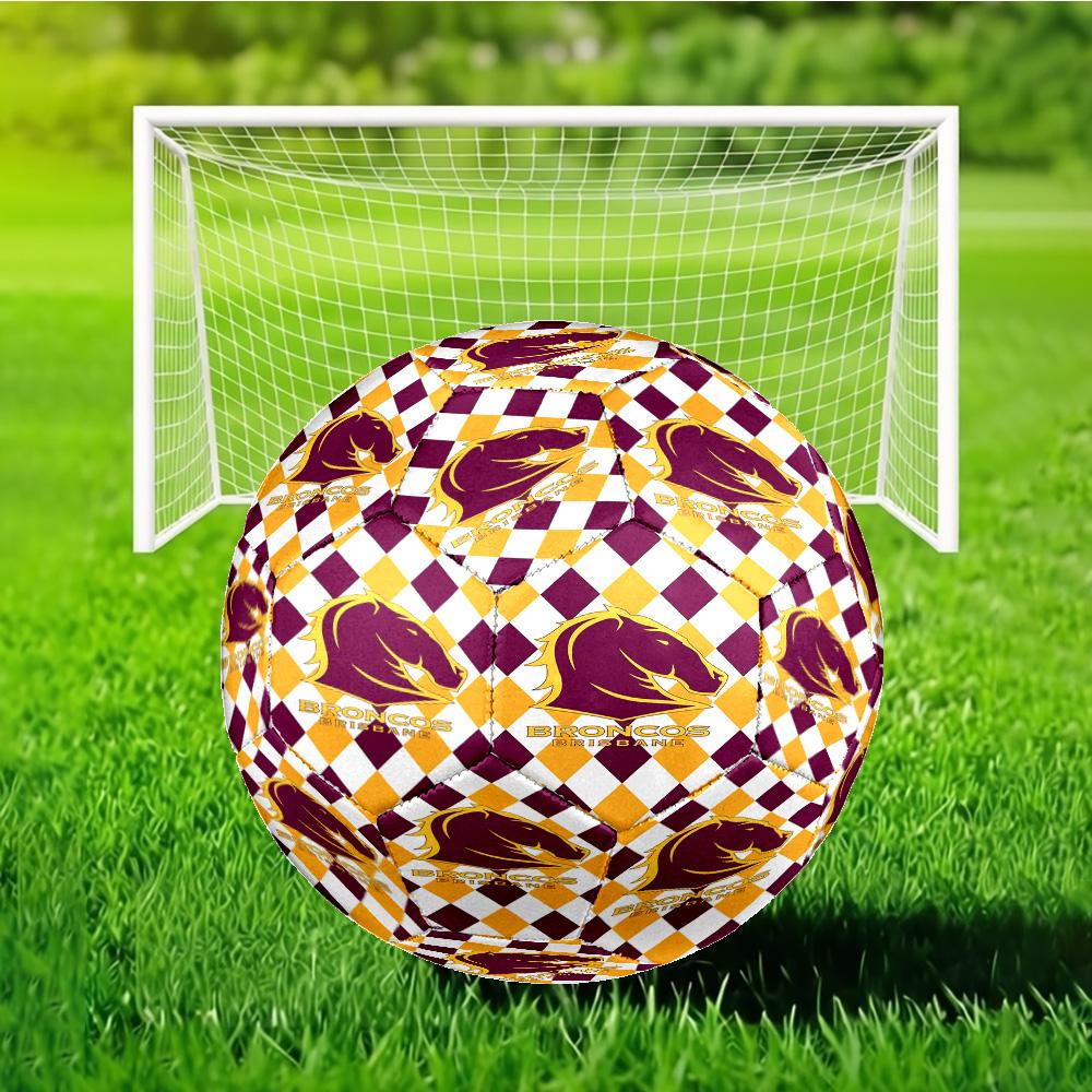 Brisbane Broncos Soccer Ball Size 5 Soccer Ball, Machine-stitched, Durable, Suitable for Training and Matches Fan Gift