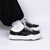 Kids Shoes MensZHQ-ZL9126 Casual Low-Top Platform Sneakers Youth Breathable PU Upper Rubber Sole Round Toe Lace-Up Black White