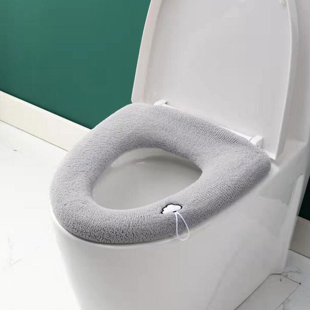 Коврик для унитаза с ручкой, универсальный вязаный моющийся сиденье для унитаза, бытовой чехол для унитаза, утолщенная теплая подушка на сиденье унитаза