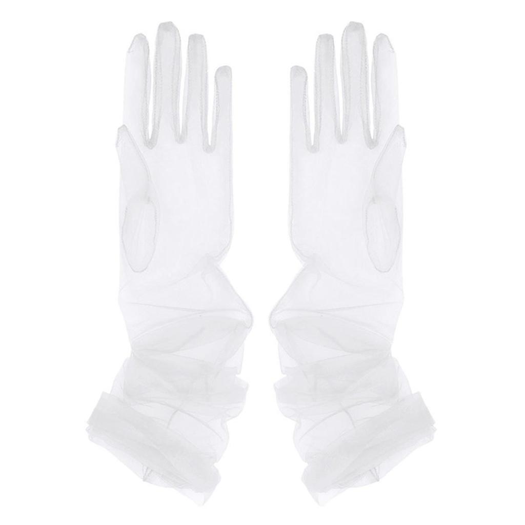 Женские длинные тюлевые перчатки, прозрачные свадебные перчатки, перчатки для оперной вечеринки