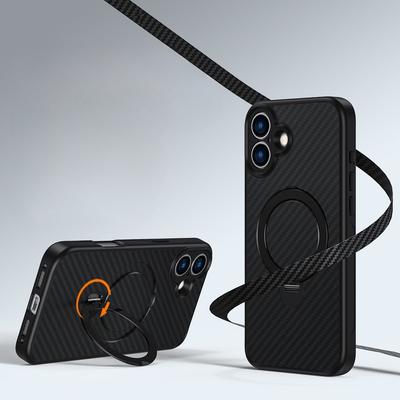 Для Iphone16 Карбоновая Пайка Магнитная Защита от Отпечатков Пальцев Опора Подходит для Поворотного кронштейна 360 Матовая для Чехла Мобильного телефона Iphone 15