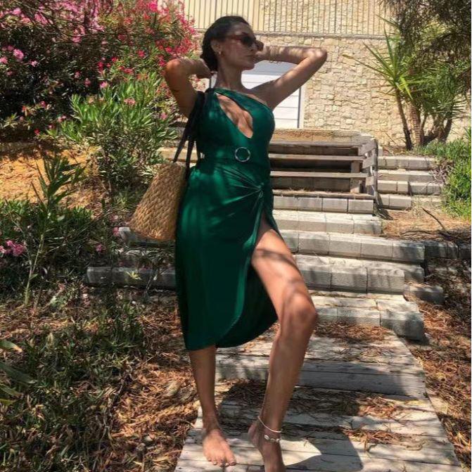 2023 Сексуальный однотонный купальник с юбкой из марли - Европейский американский пляжный наряд