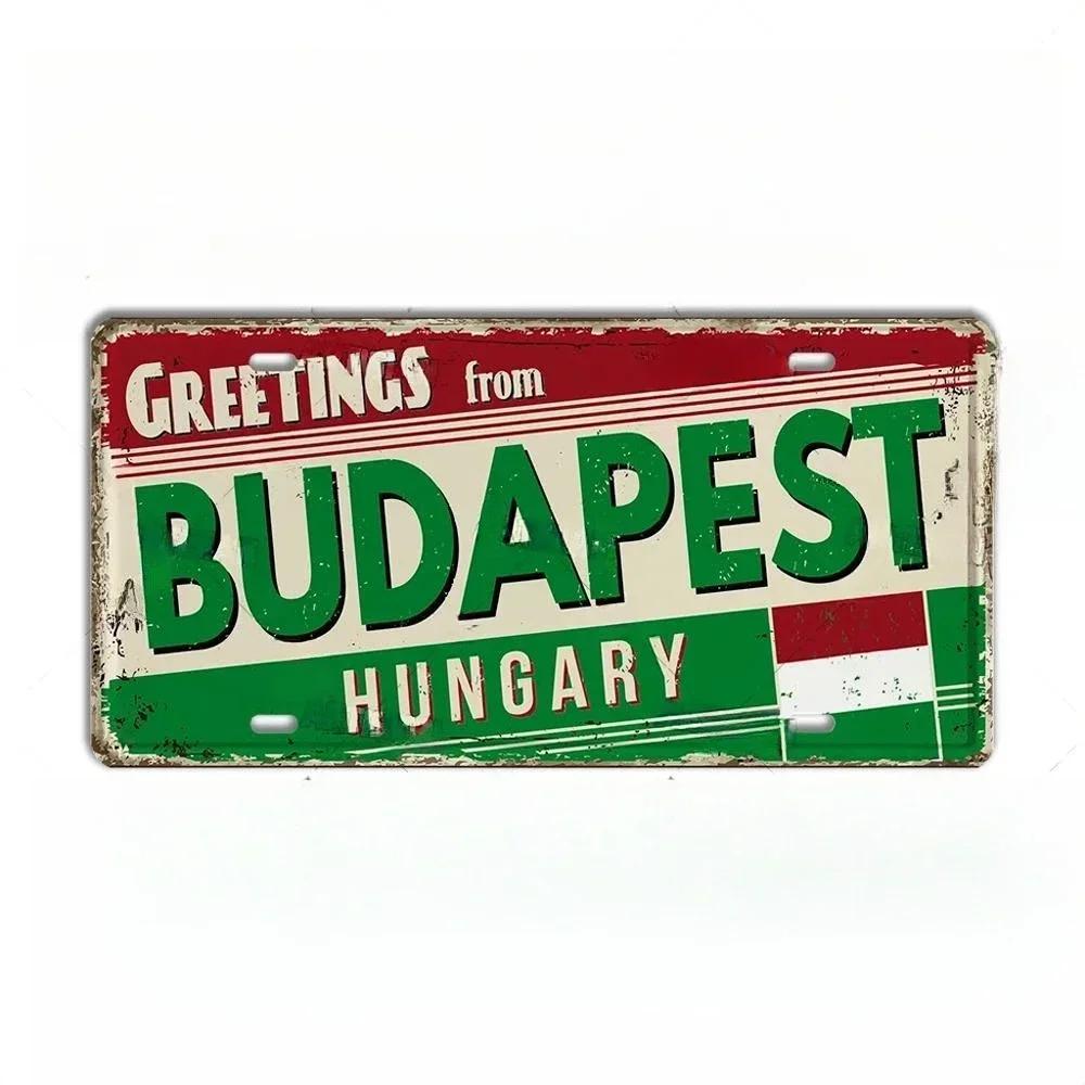 Metal Sign City Plaque Wall Decoration Romania Hungary Slavic Croatia Estonia Latvia Ukraine Russia Lithuania License Plate