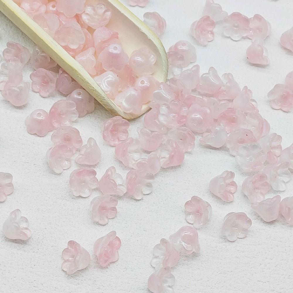 50 шт./набор Аксессуары Колокольчик Стеклянные бусины Стеклянные бусины Форма цветка-трубы Стеклянные бусины Женщины