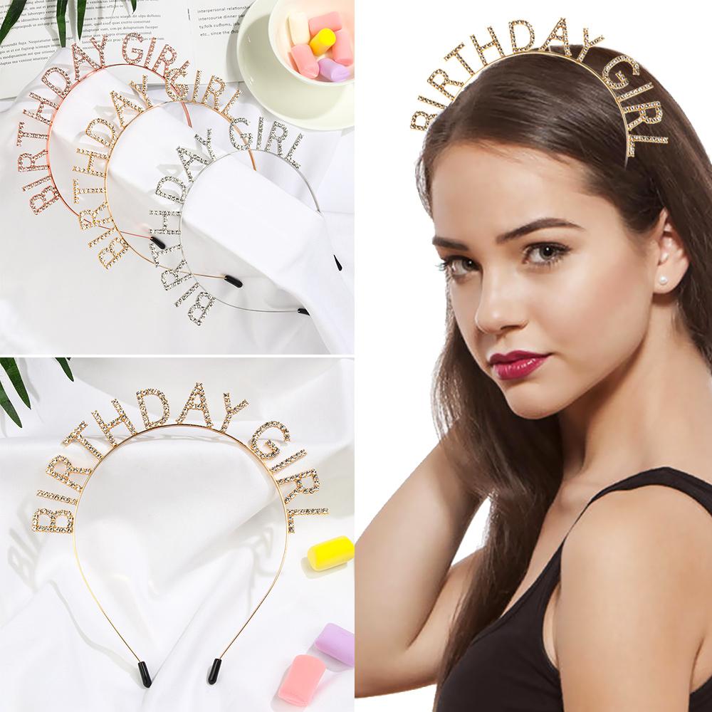 Styling Women Metal Alloy Birthday Party Tiara Princess Crown Birthday Girl Headband Hair Hoop