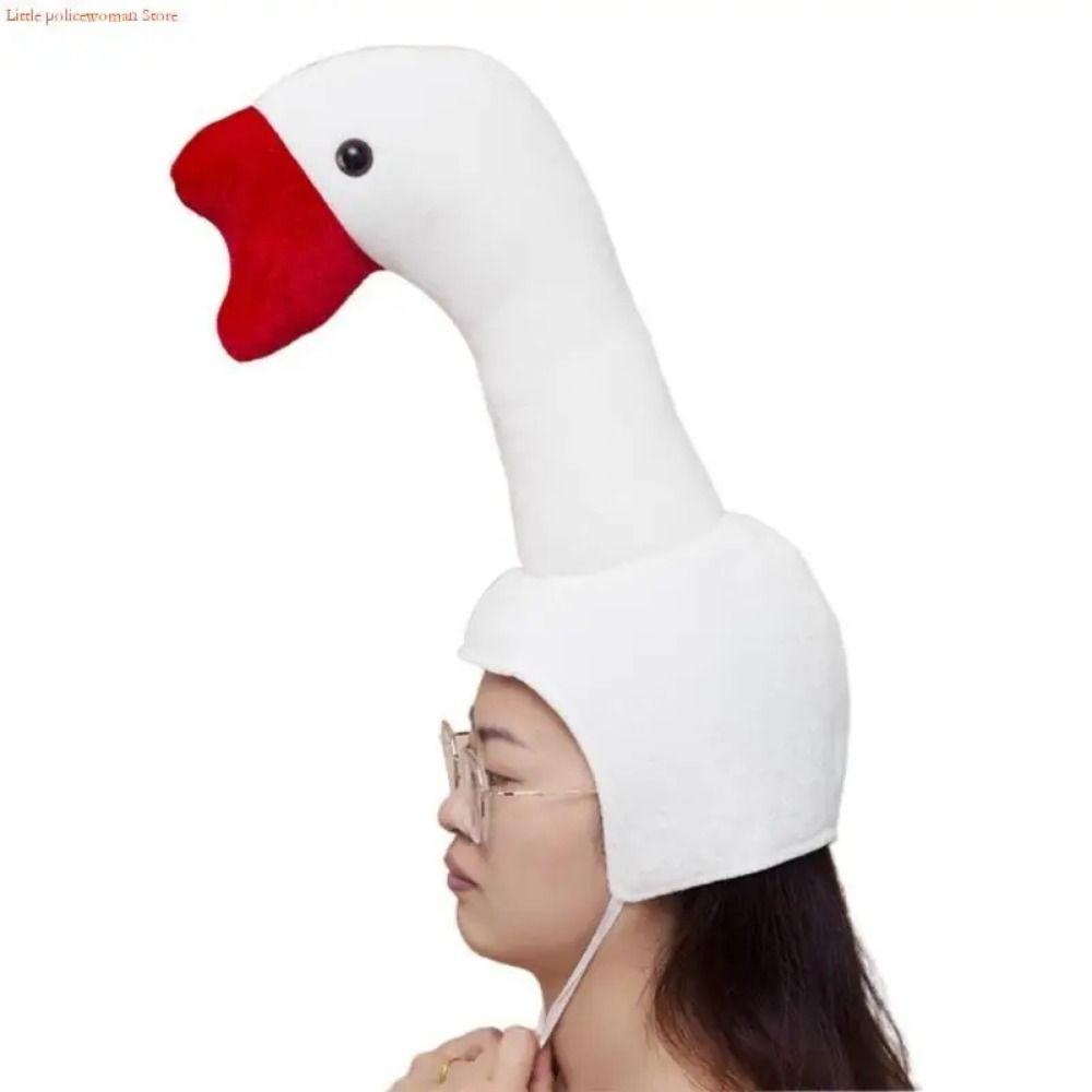 White/Pink Halloween Party Hat Creative Cartoon Goose Hat Big Goose Headgear  Cosplay Costume